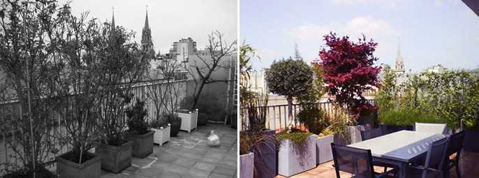 Aménagement paysager d'une terrasse avec vue à Annecy