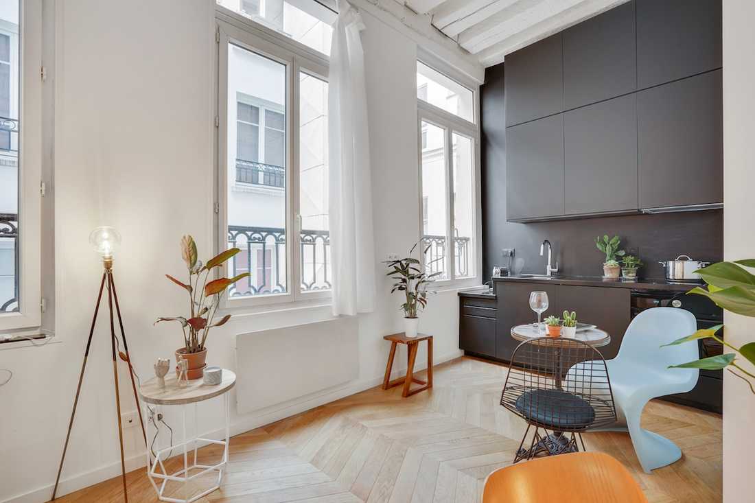 Aménagement d'un studio en duplex de 26m² - la cuisine