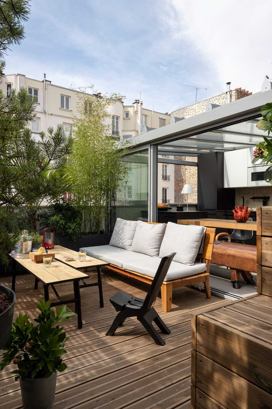 Toit-terrasse amenagé par un architecte d'interieur à Annecy