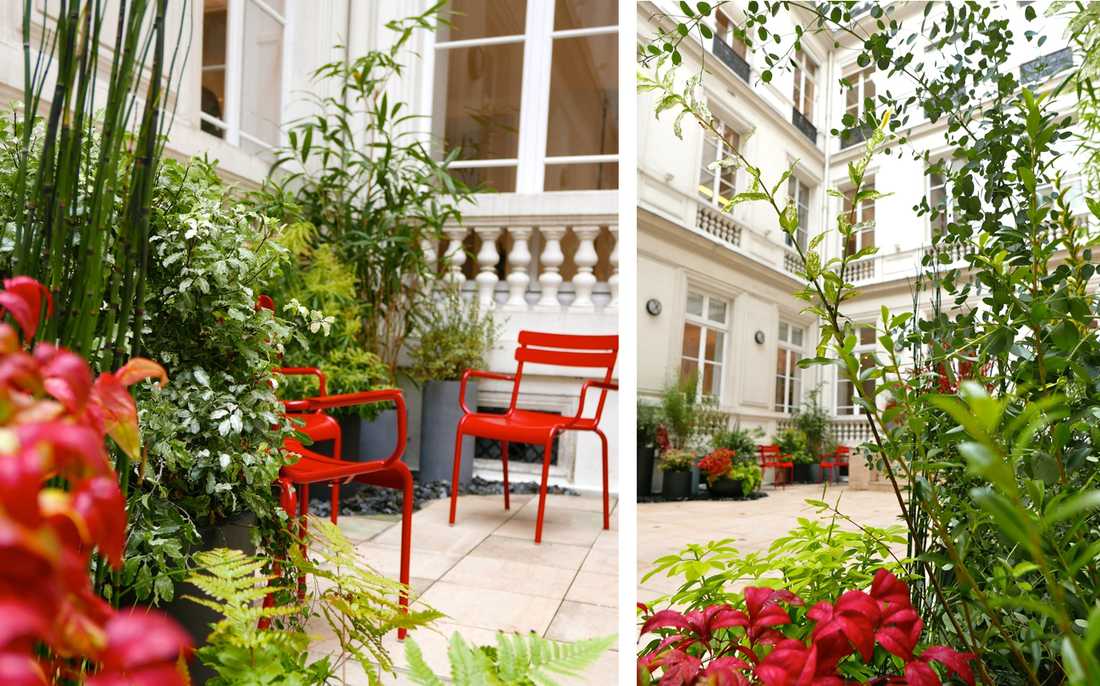 Hôtel particulier courtyard landscaping in Annecy