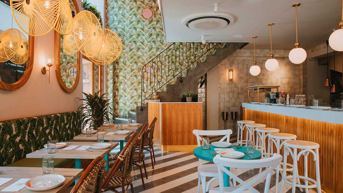 Interior design of a South American restaurant