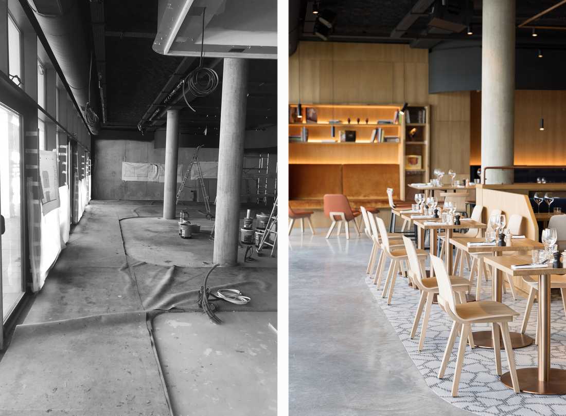 Réovation d'un restaurant par un architecte à Annecy en photos avant-après