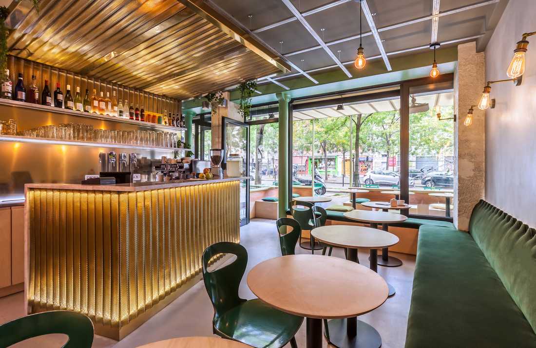 Aménagement d'un restaurant - bistrot de quartier par un architecte spécialise de l'architecture commerciale