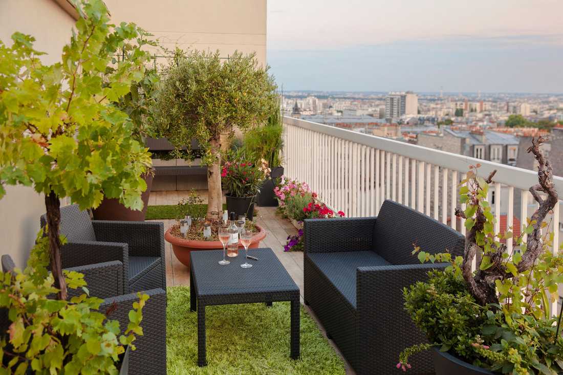 Terrasse amenagée par un architecte à Annecy