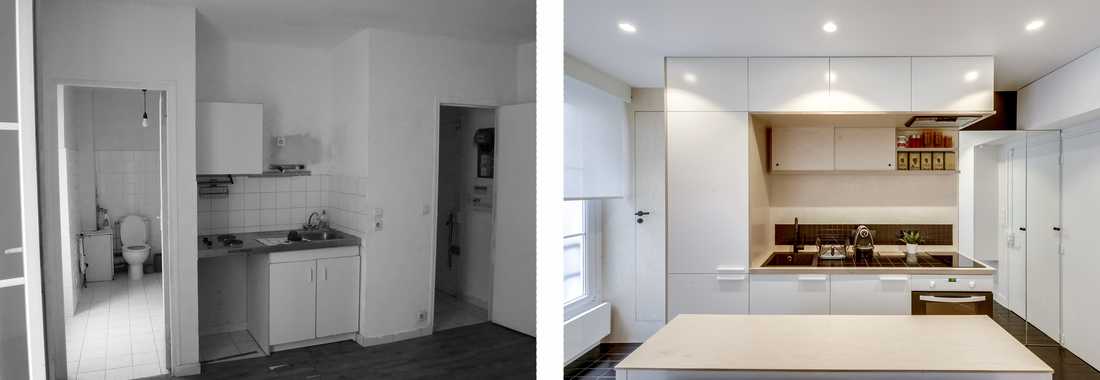 Rénovation d'un appartement 2 pièces vetuste par un architecte d'interieur à Annecy